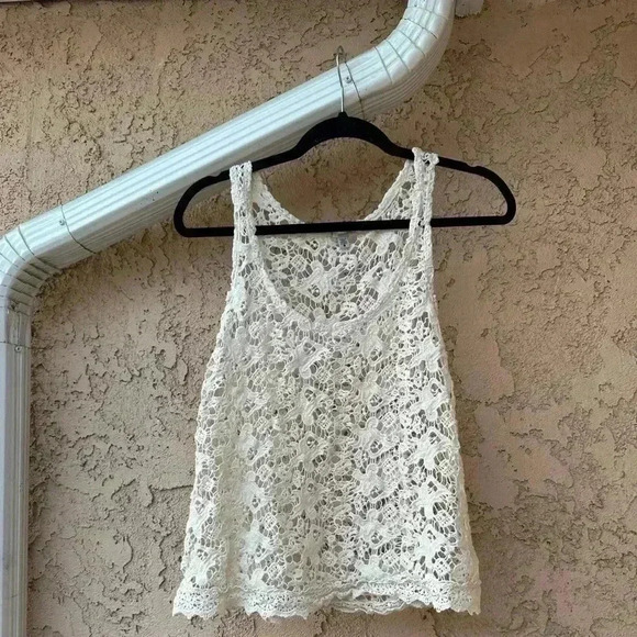 Urban Outfitters Tops | Urban Outfitters Lace Top | Color: Cream... - Picture 1 of 8